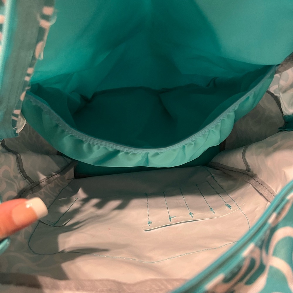 Chic Teal Patterned Backpack - image 5